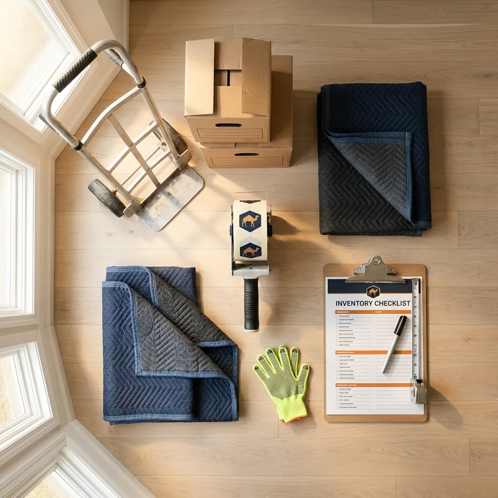 Professional moving supplies and packing materials layout for Winona residential relocations