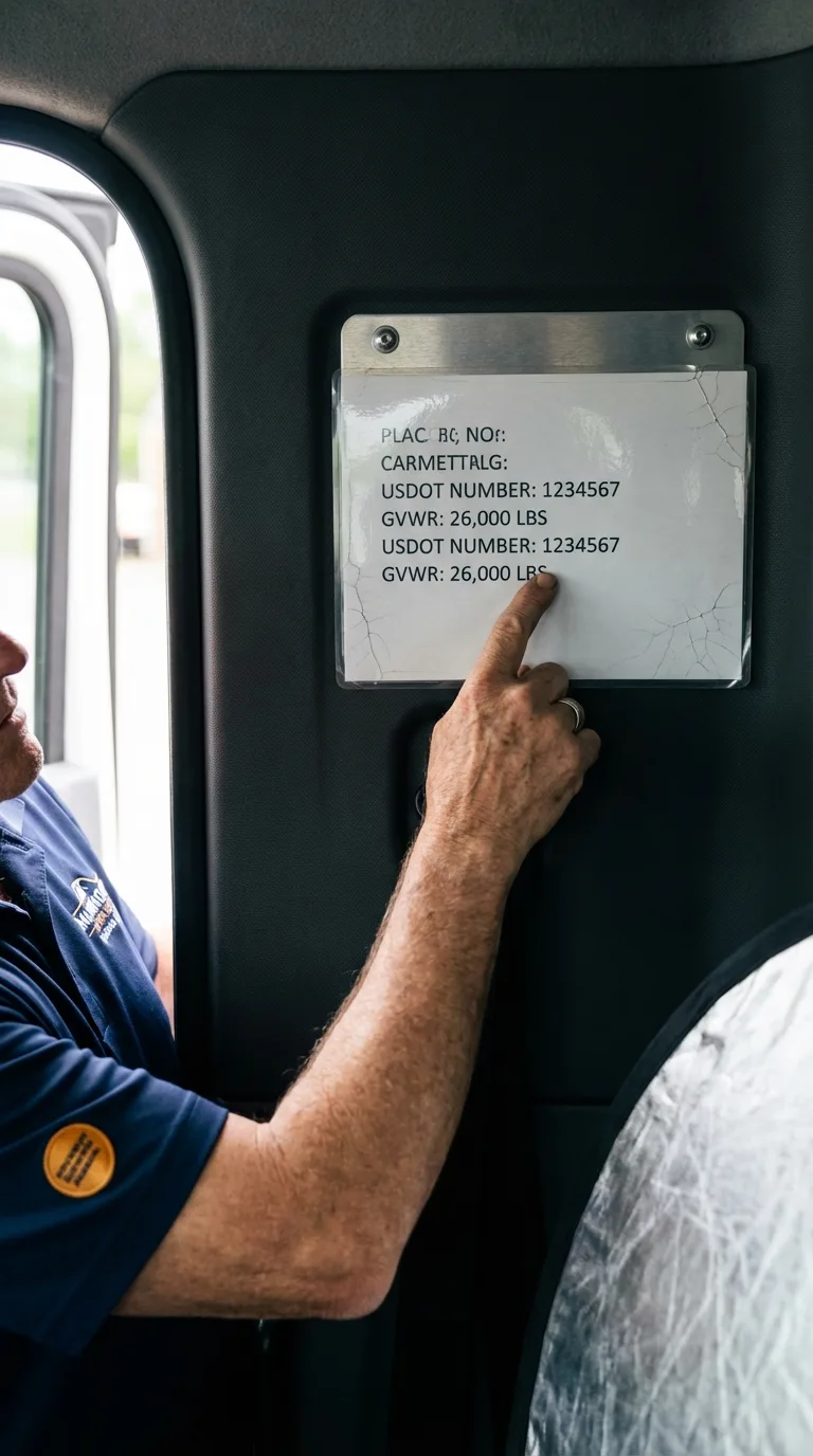 USDOT licensing placard verification in Winona